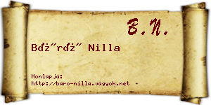 Báró Nilla névjegykártya